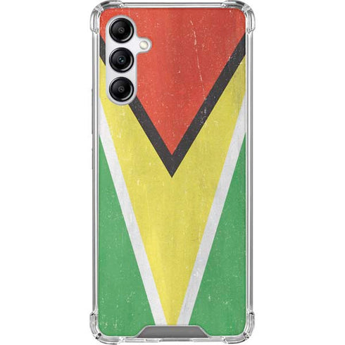 Guyana Flag Distressed Galaxy A15 5G Clear Case
